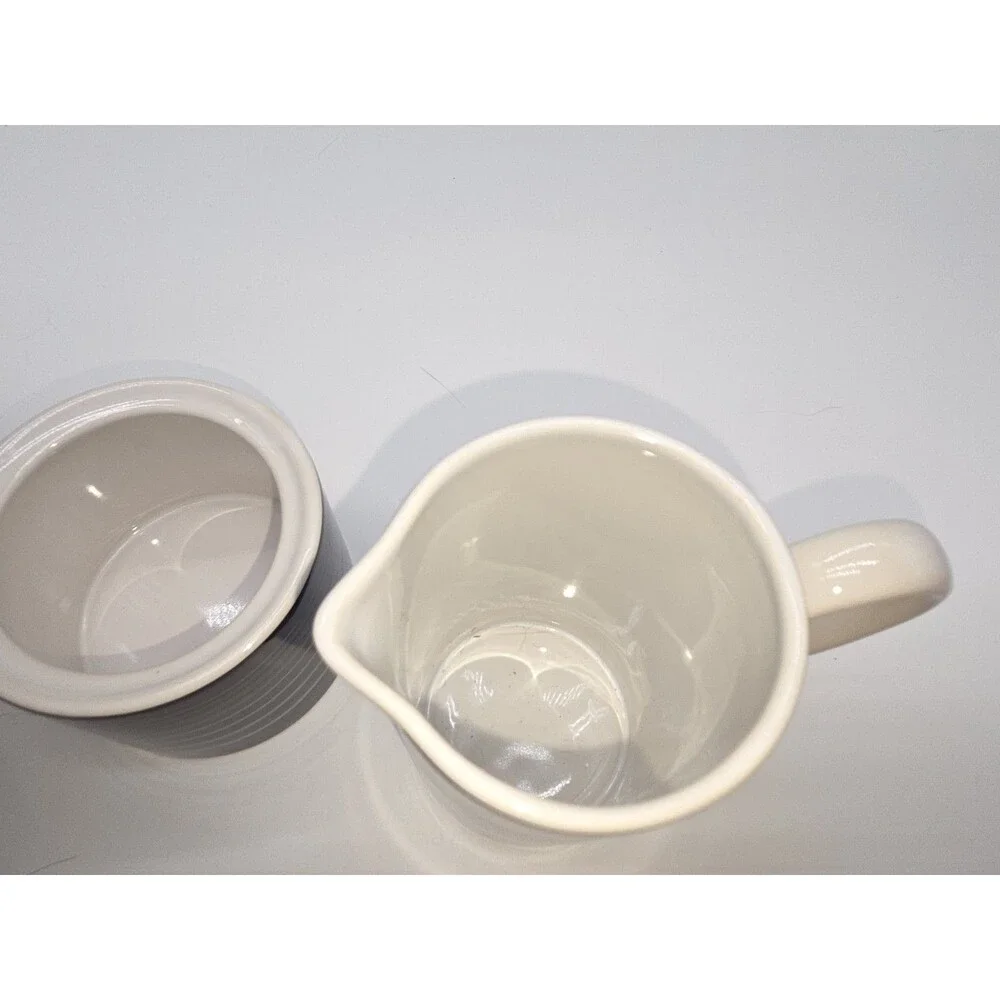 Lot of 2 Nautica Sloane Square Creamer  Sugar Bowl Lid Set  Pattern Tableware